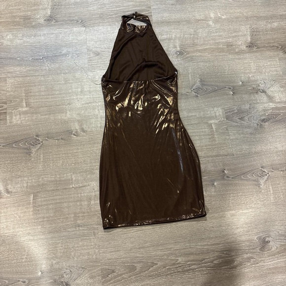 Windsor Shimmering Brown Mini Dress - Picture 2 of 3